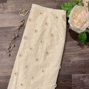 New Talbots lace floral skirt